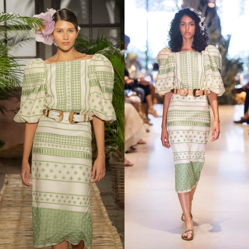 Johanna Ortiz Pre-Colombian Culture Midi Dress embroidered size 2, gorgeous!!!
